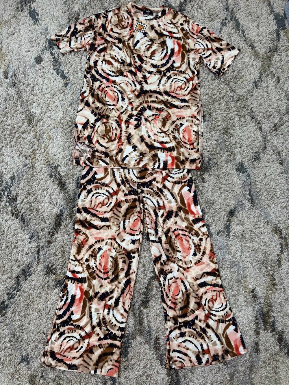Dressed in Lala Ribbed Tie Dye Playsuit Size XS (long pants)